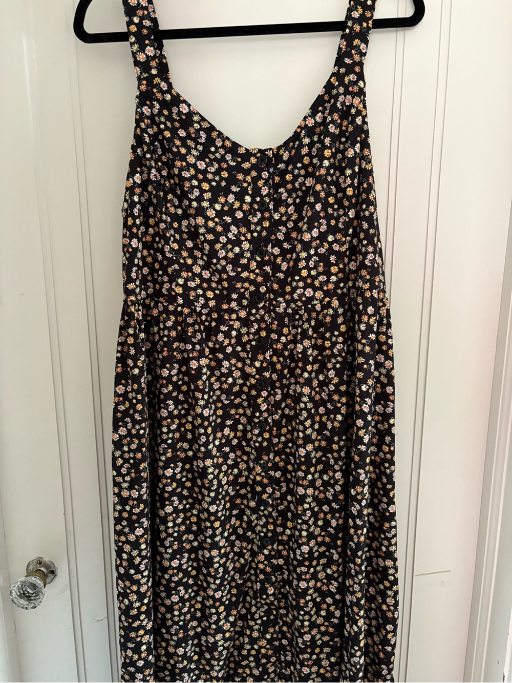 Black Floral Midi/Maxi Button Dress